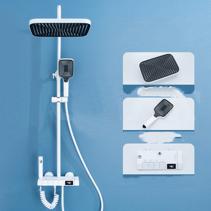 Modern All-copper Digital Display Thermostatic Cooling And Heating Booster Sprinkler Set