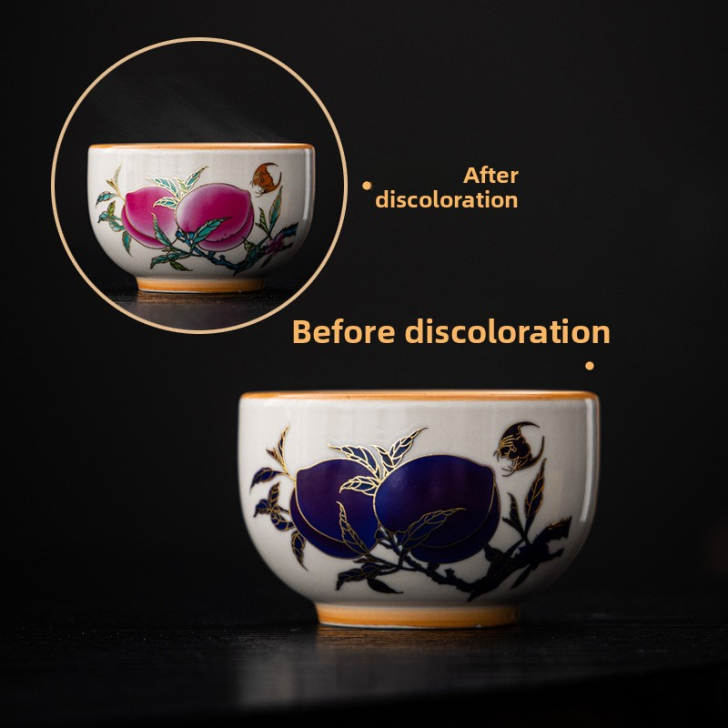 Emperature-sensitive Color-changing Ceramic Tea Cup Gift Box Set, Single Color-changing Tea Cup Gift Box