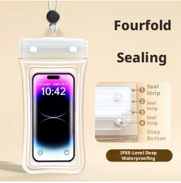 Airbag mobile phone waterproof bag-white-1