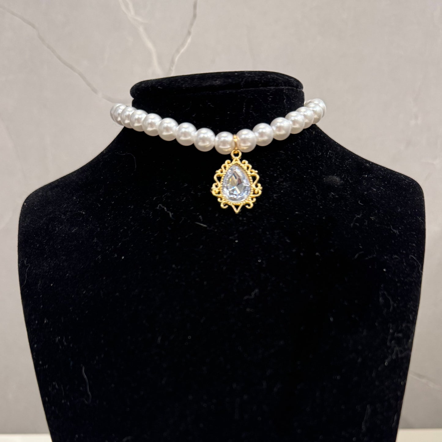 Court-style Crystal Zircon Vintage Pearl Fashion Choker