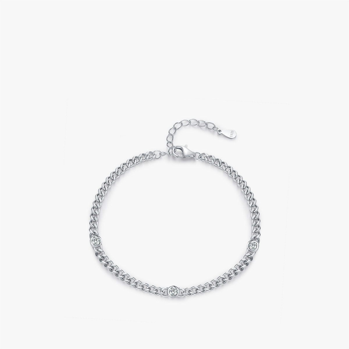 S925 Sterling Silver Japanese Style Personalized Punk Fashion Shining Diamond Bracelet Accessories For Women