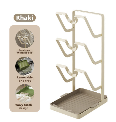 Kitchen lid rack-khaki-1 pack *[Patent]