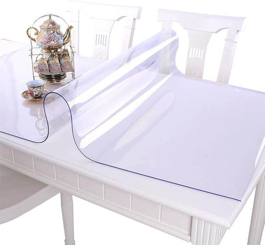 Table Cover 48x71Inch 1.5 Mm Thick Clear Desk Protector Rectangle PVC Desk Mat Waterproof & Easy Cleaning Desk