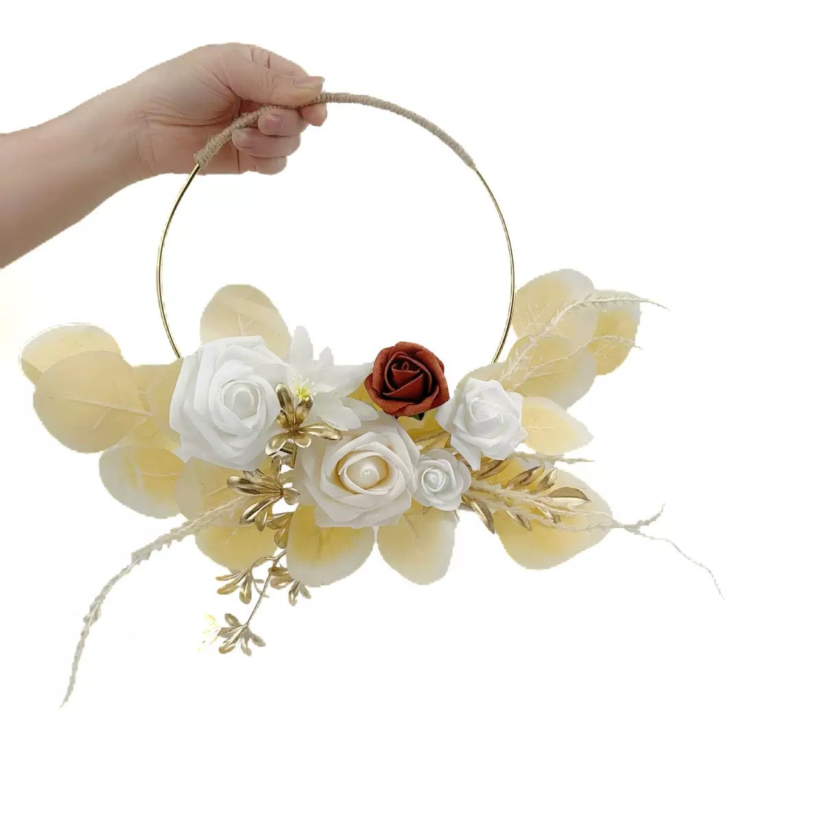 Artificial Floral Hoop Decor For Weddings, Parties & Home