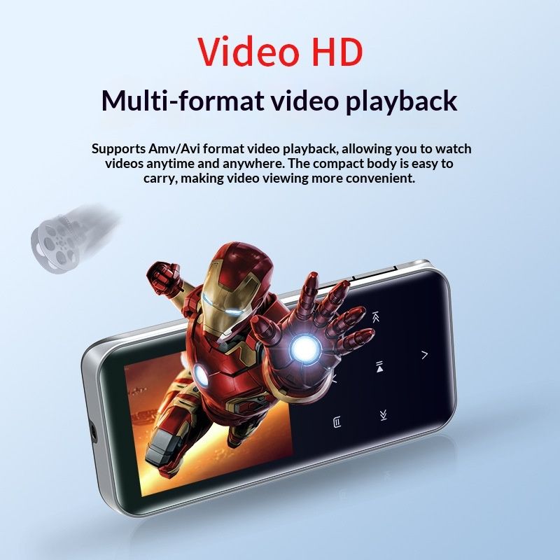 M22 Bluetooth MP3 Portable Player For Students 18-inch Touch-screen Card-insertion Smart MP4 Video Player With Bluetooth