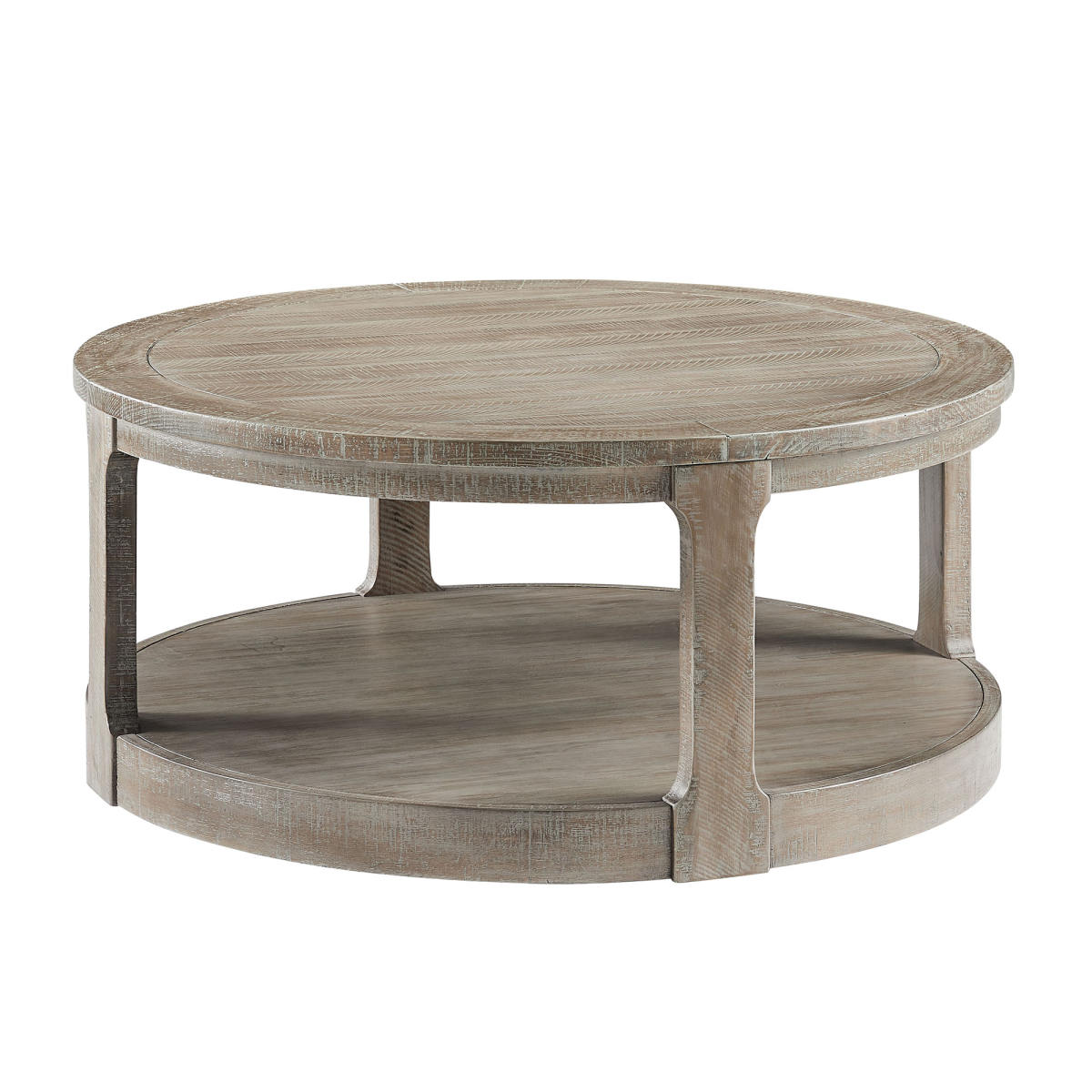 40inch Large Curved 2 Tier Traditional Round Circle Wooden Center Coffee Table,Rounded Table with Wheels,Mid Century Rustic Style Table for living Room,Office,Apartment,Light Brown