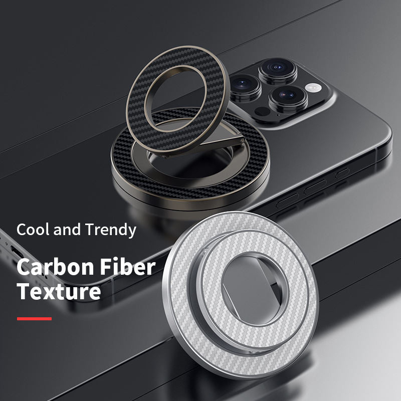 360 Degrees Rotating Car Folding Double-sided Magnetic Fastened Ring Mobile Phone Holder