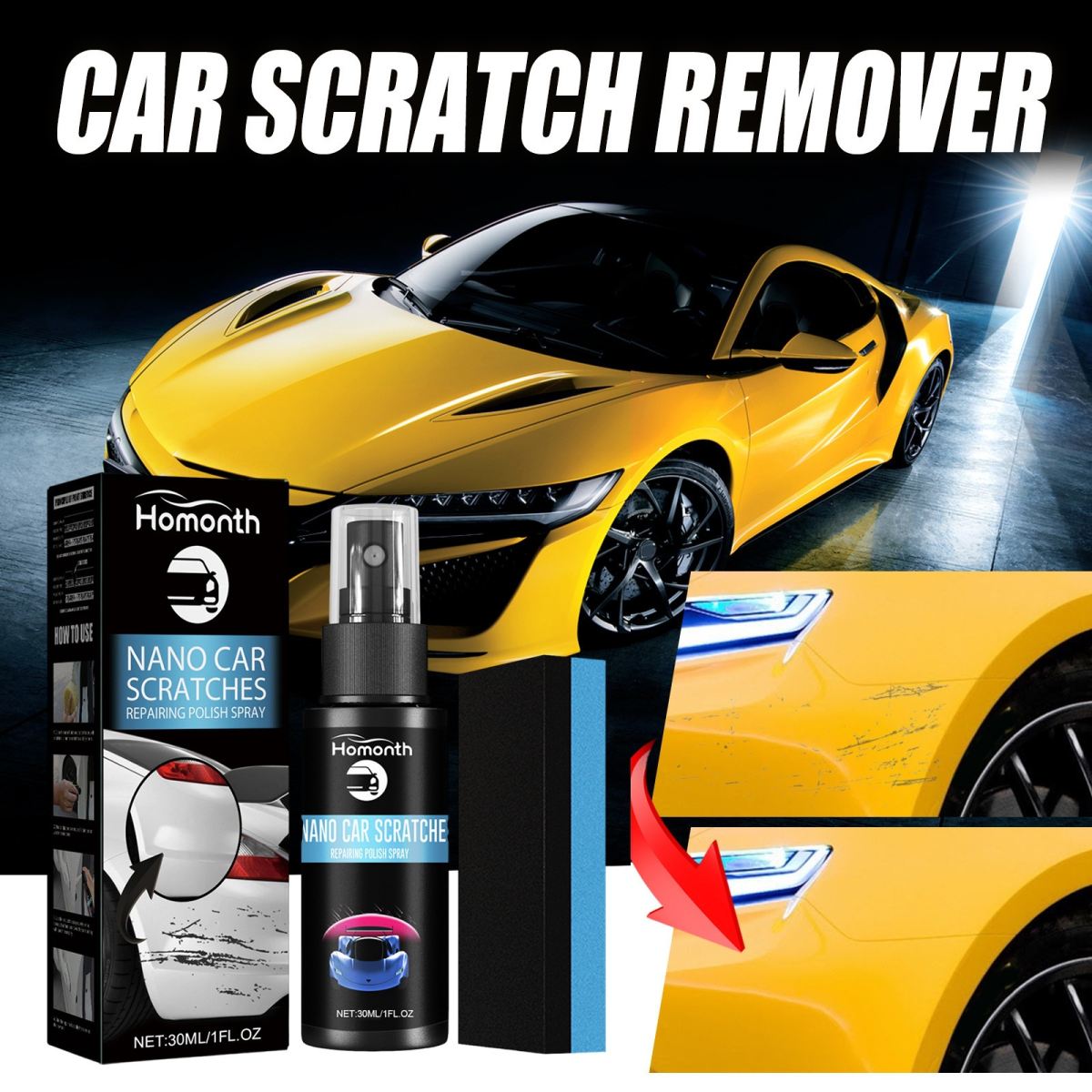 Scratch-care Spray For Car Scratch Restoration And Cleaning