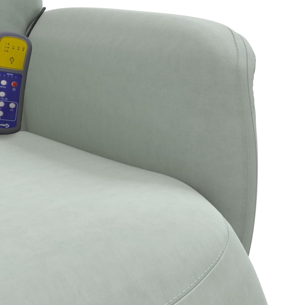 Massage Chair with Footrest Velvet   Massage Chair with