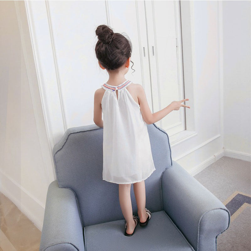 Korean-style Chiffon Baby Elegant Ethnic-style Halter Childrens Dress