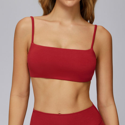 Brushed Yoga Bra Double-shoulder Strap Workout Exercise Underwear