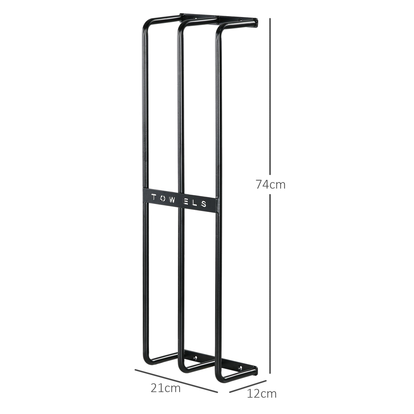 Six Large Towel Metal Holder, With Mounting Accessories