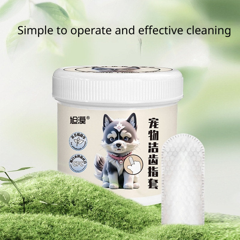 Pet Dental Hygiene Non-woven Disposable Finger Toothbrush