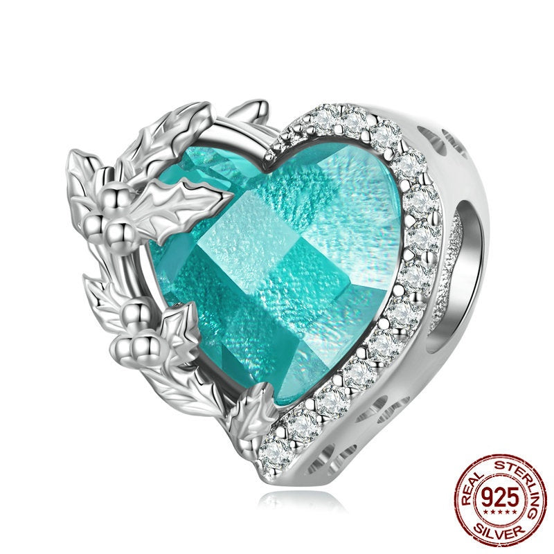 December Birthstone Bracelet Bead Heart Bead Accessories