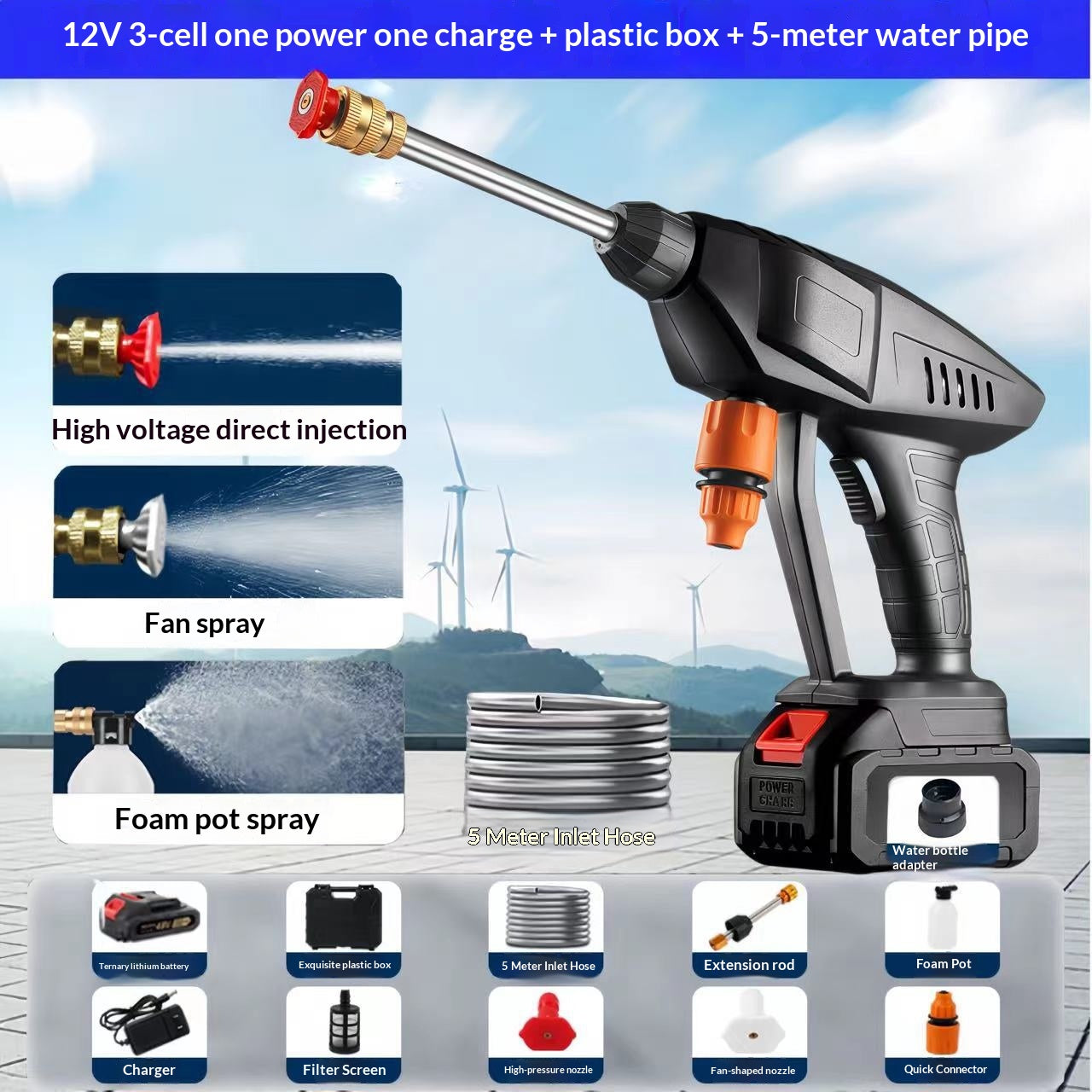 Cross-border Wireless High-pressure Car Wash Water Gun For Home Use