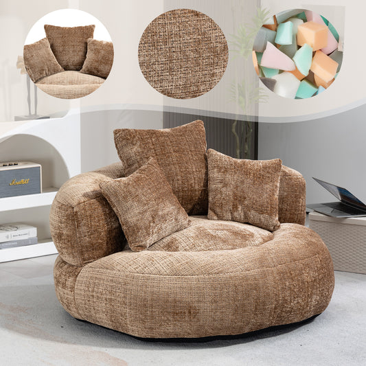 Lazy Sofa Durable Comfort Lounger High Back Bean Bag Chair Couch With Three Cushions For Adults And Kids, Indoor & Outdoor, Single Gaming Sofa Chair For Bedroom, Office Coffee Chenille