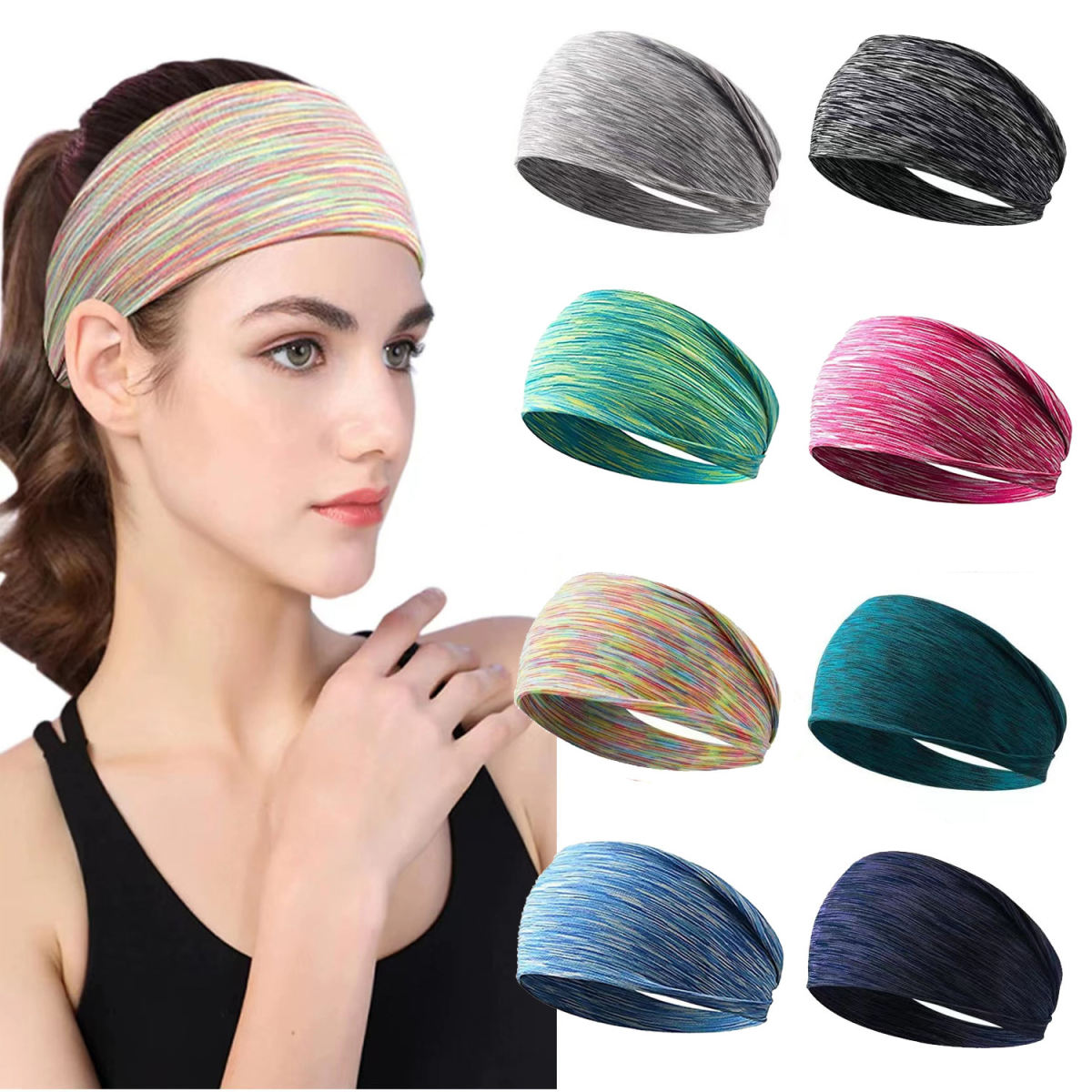 Men's And Women's Sports Hair Band Guide Sweat Breathable Elastic Yoga