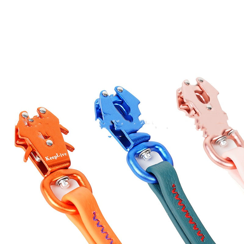 Crocodile-pattern Pet Leash Made Of Aviation-grade Aluminum Alloy