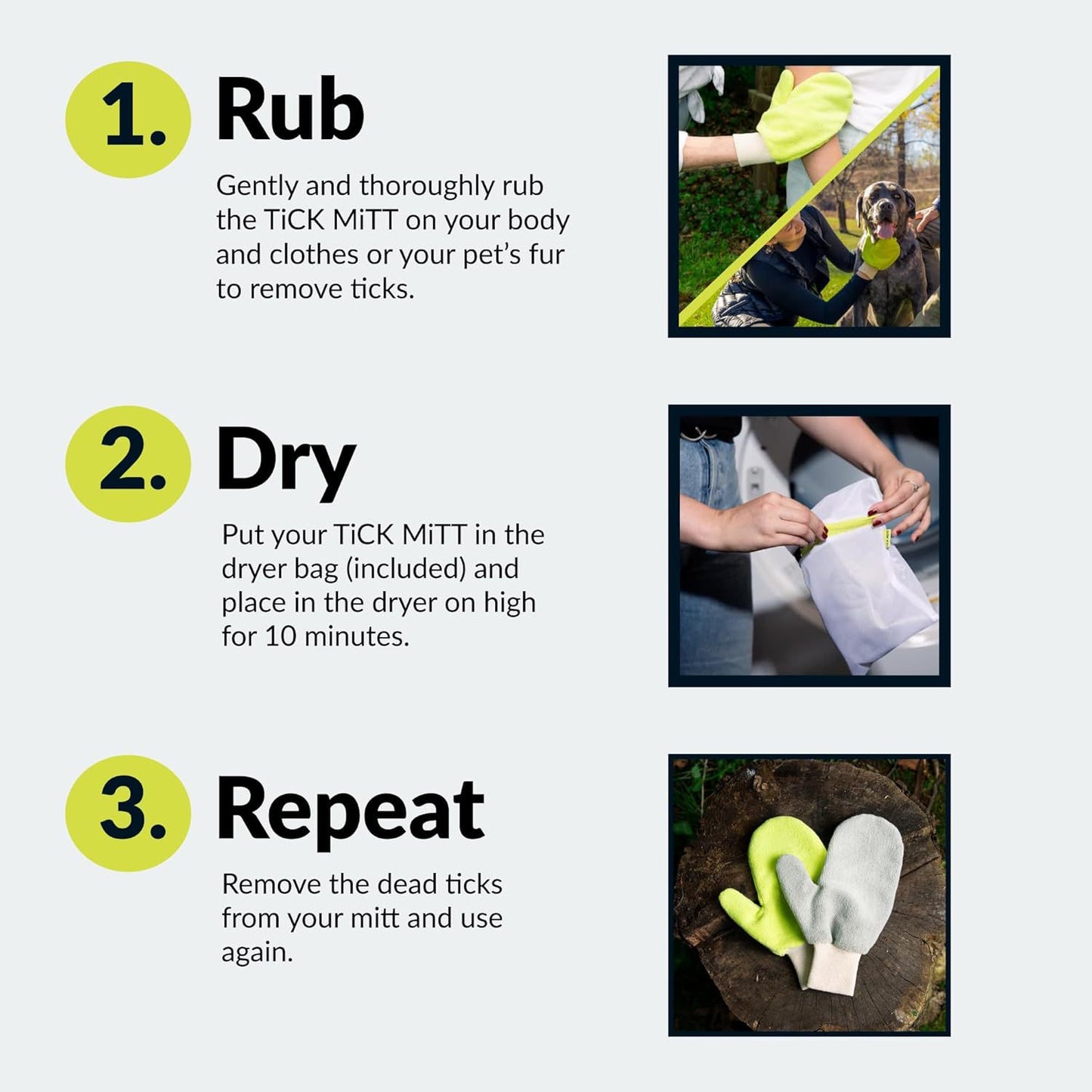 Pet Tick Remover Flea And Lice Removal Cleaning Gloves For Cats And Dogs