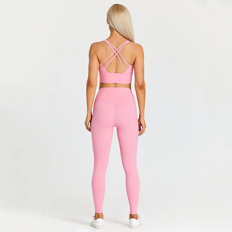 European And American Fitness Suit Nude Feel Brushed Tight Quick-drying Running Yoga Clothes