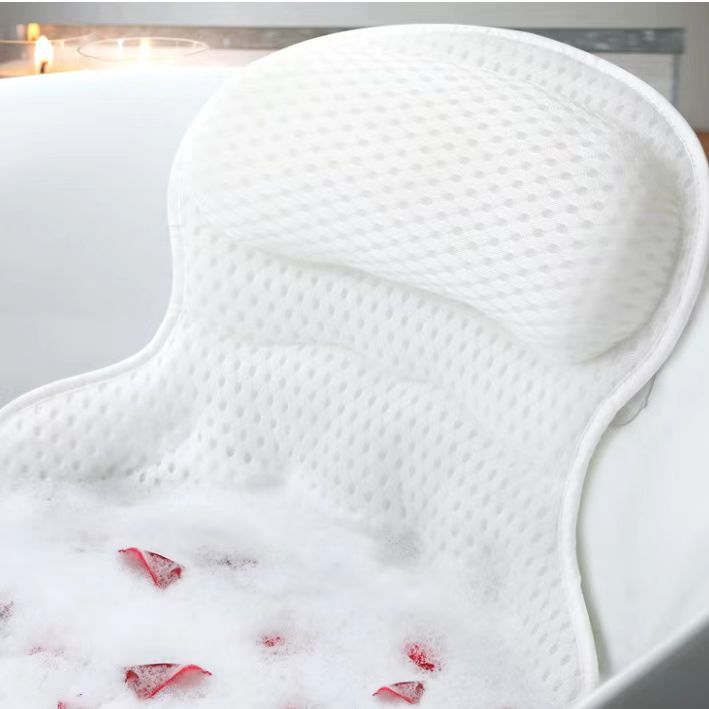 Machine-washable 4D Bath Pillow Bathtub Cushion Bathroom Pillow