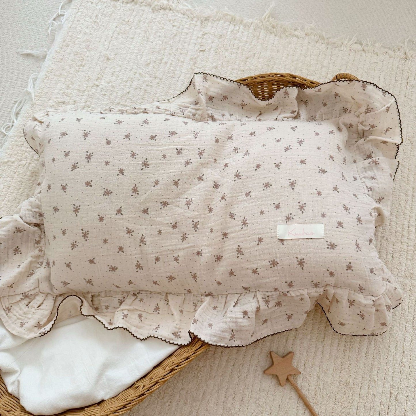 Korean-style Floral Cotton Gauze Pillowcase