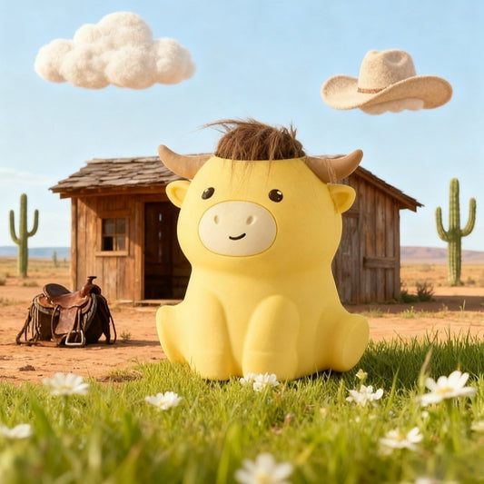 Highland Cow USB Charging Pat Style Bedroom Bedside Sleep Light With Atmosphere Enhancing Silicone Lamp