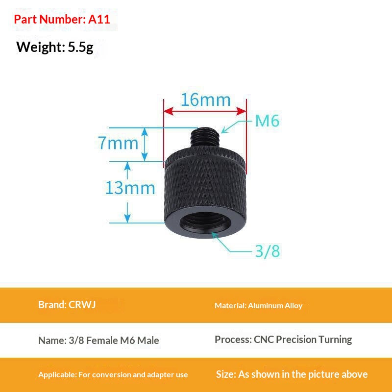 14 To 38 Camera Screw M4 M5 M8 M10 M12 Aluminum Tripod Head Photography Equipment Accessories