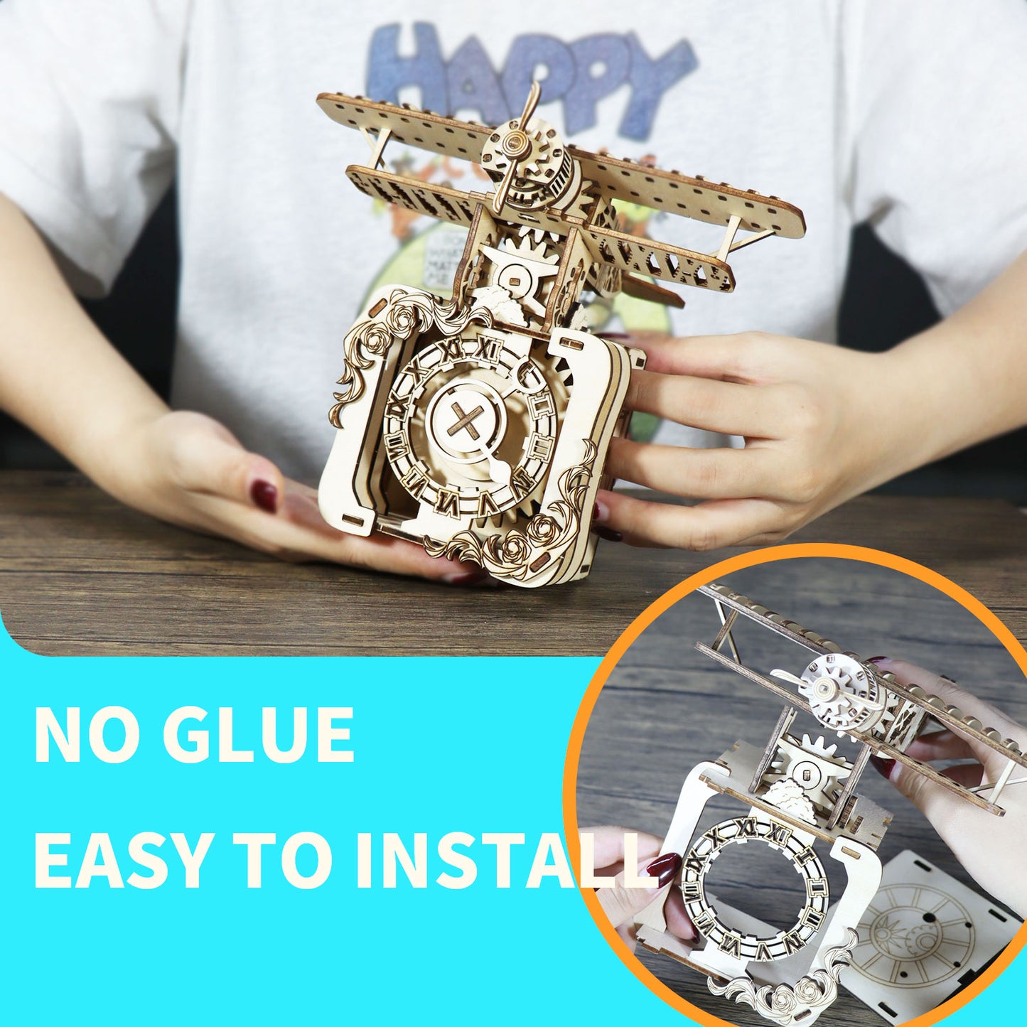 Sales Are Prohibited On The TEMU And SHEIN -MUSIC PARK 3d Wooden Puzzle Punk Airplane Music Box You Are My Sunshine Handmade Assembly Model Kit Holidays Brthdays Christmas Gifts