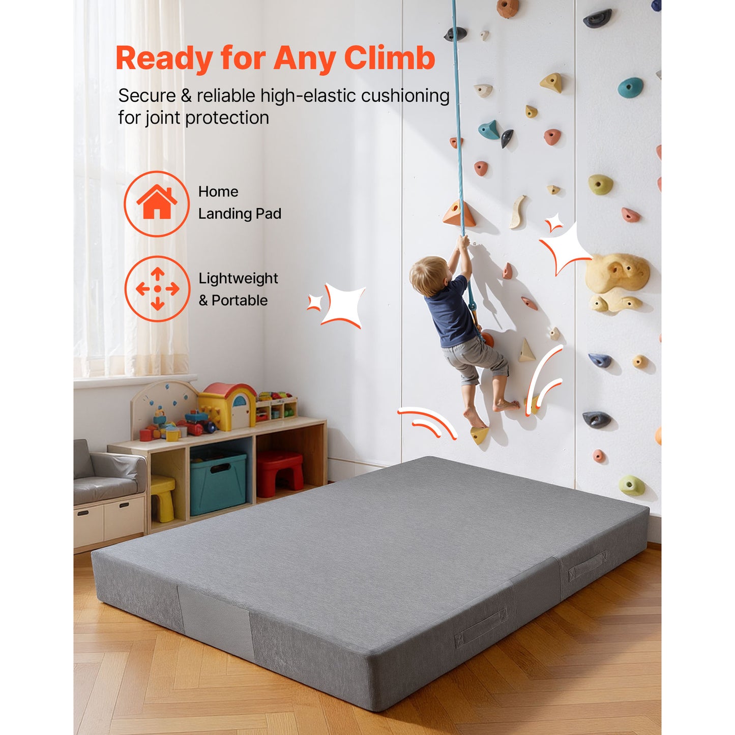 Crash Pad, 6 X 4 Ft Crash Pad For Kids Sensory With Soft Thick Foam And Washable Cover, Giant Pillow Mat Large Sensory Room Equipment For Children And Adults Jumping, Play, Climbing & Gymnastics