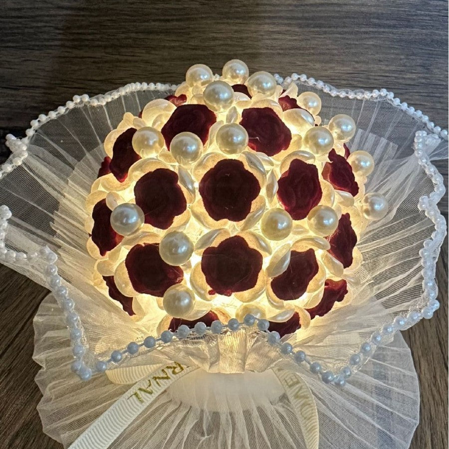 Handwoven DIY Rose Night Light Bouquet Gift