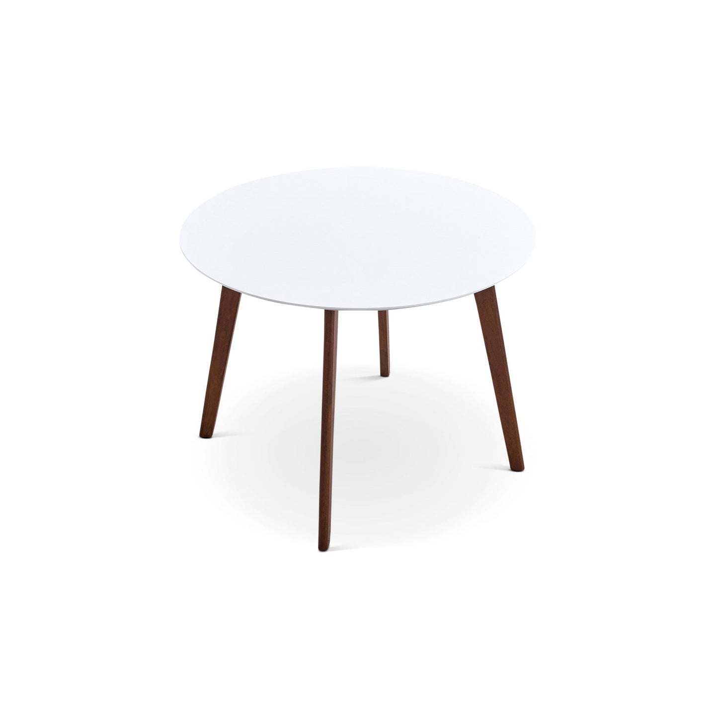 Minimalist Mid Century Modern White Top Dining Table With Solid Wood Legs And MDF Tabletop 39.4   For Kitchen, Dining Room, Dinette, Breakfast