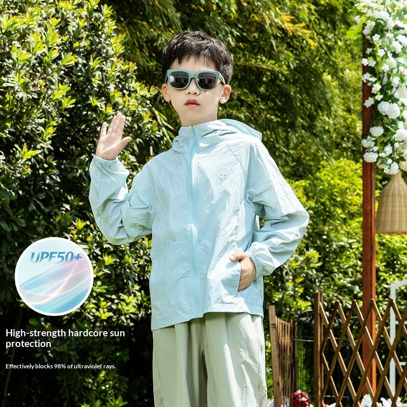 Summer Lightweight Ice Silk Cooling, Breathable Childrens Sun Protective Clothing