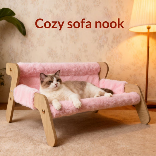 Wooden Cat House Sofa Pet Detachable And Washable Cat Bed Pet Nest