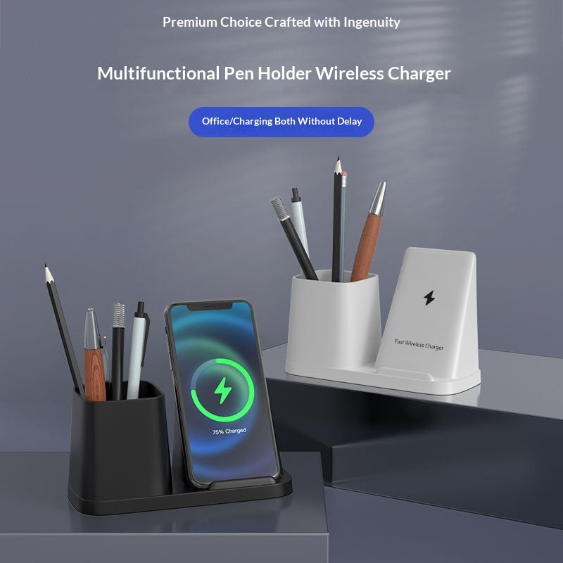 Creative Desktop Organizer Pen Holder With Wireless Charging