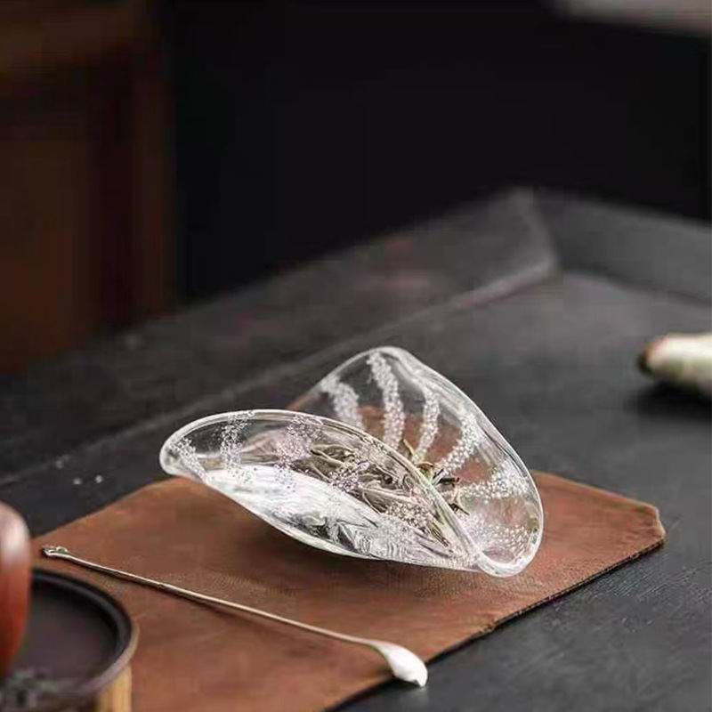 Handmade Tea Spoon Crystal Glass Dish Kung Fu Tea Accessories