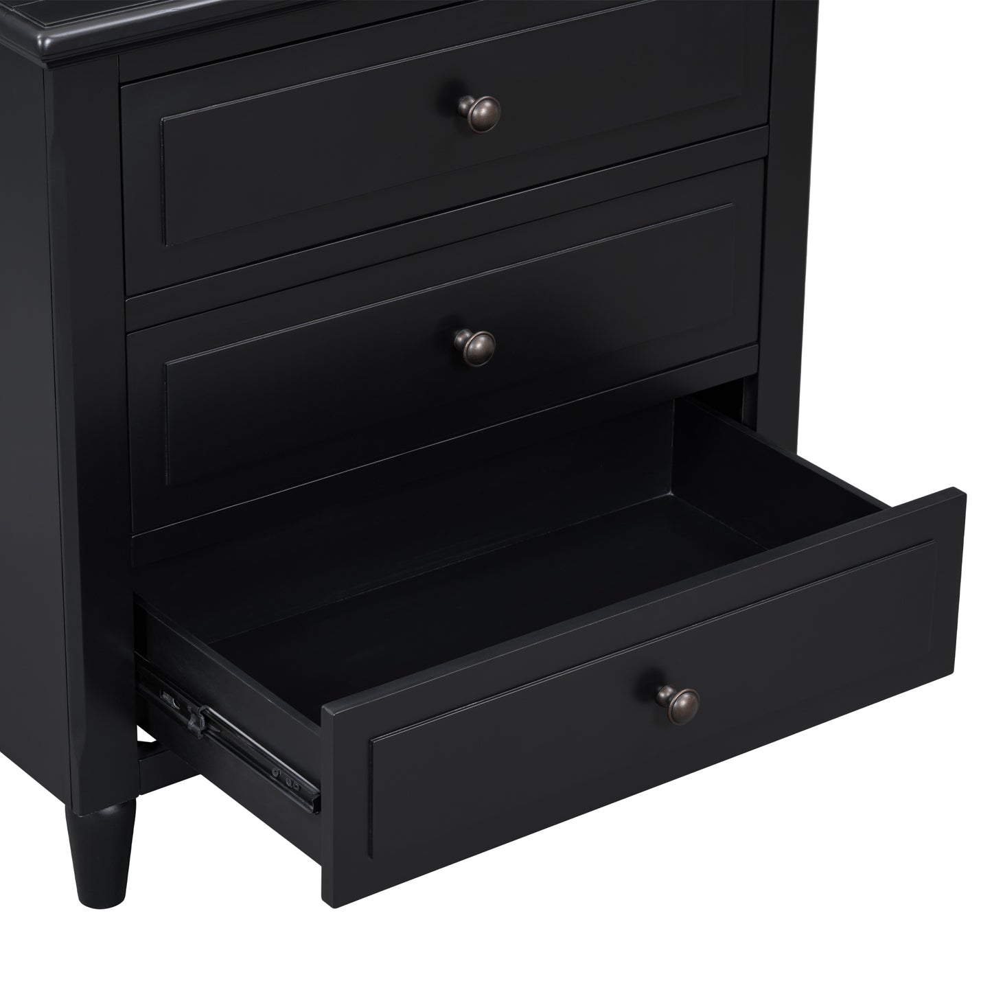 U-STYLE 28 Painted Nightstand With 3 Drawers And Smooth Gliding Rails  Simple Bedside Cabinet With Metal Handle  Minimalist Sofa Side Table With Rubber Legs For Bedroom Sofa Couch Office