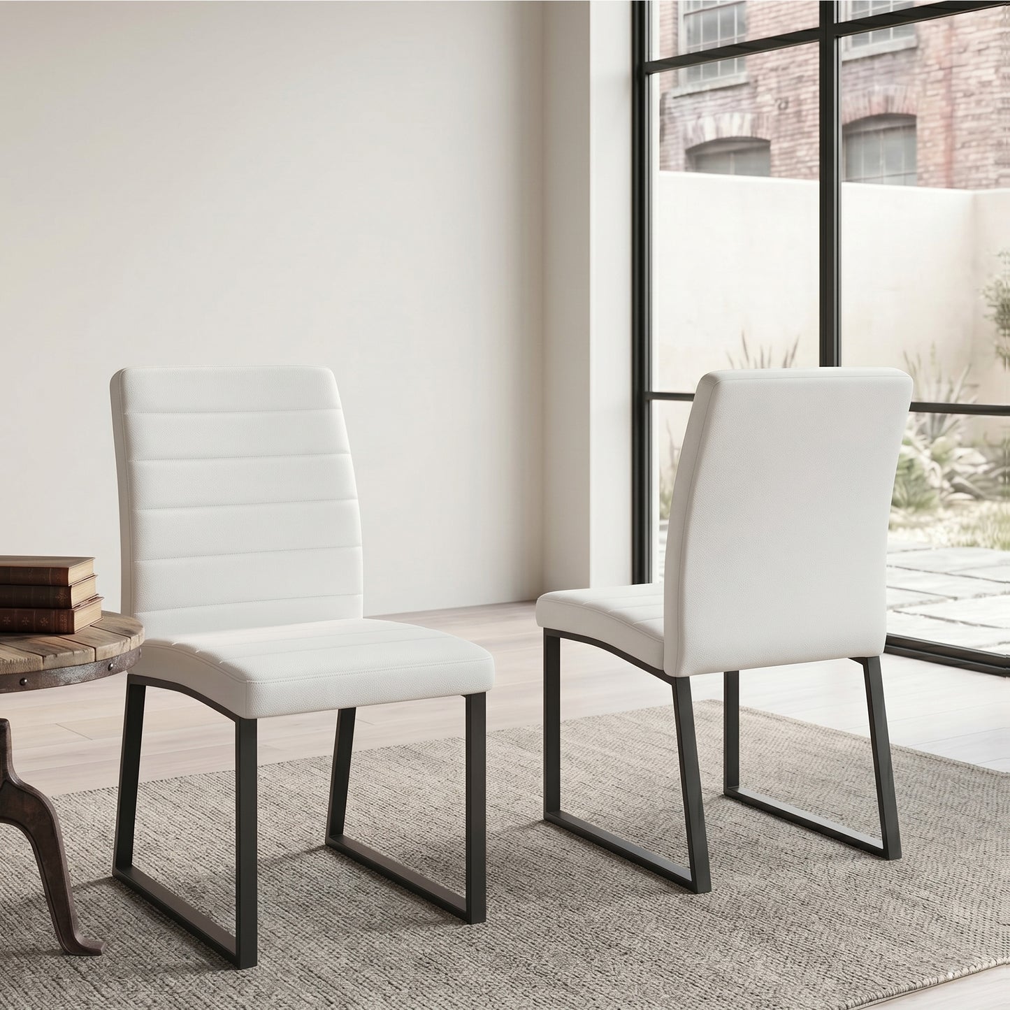 2-Pack - Premium PU Office Dining Chairs With High-density Foam, Sturdy Iron Legs  Spray Paint , Multiple Colors. Easy Assembly