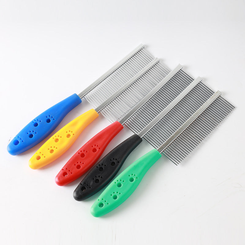 Pet Stainless-steel Needle Double-row Comb Dogs And Cats Cleaning And Beauty