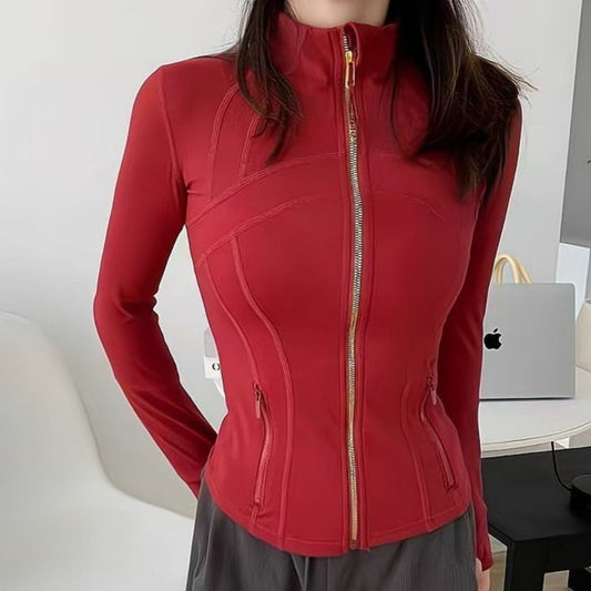Stand-up Collar DF Womens Sportswear For Yoga A Figure-flattering Fitness Jacket