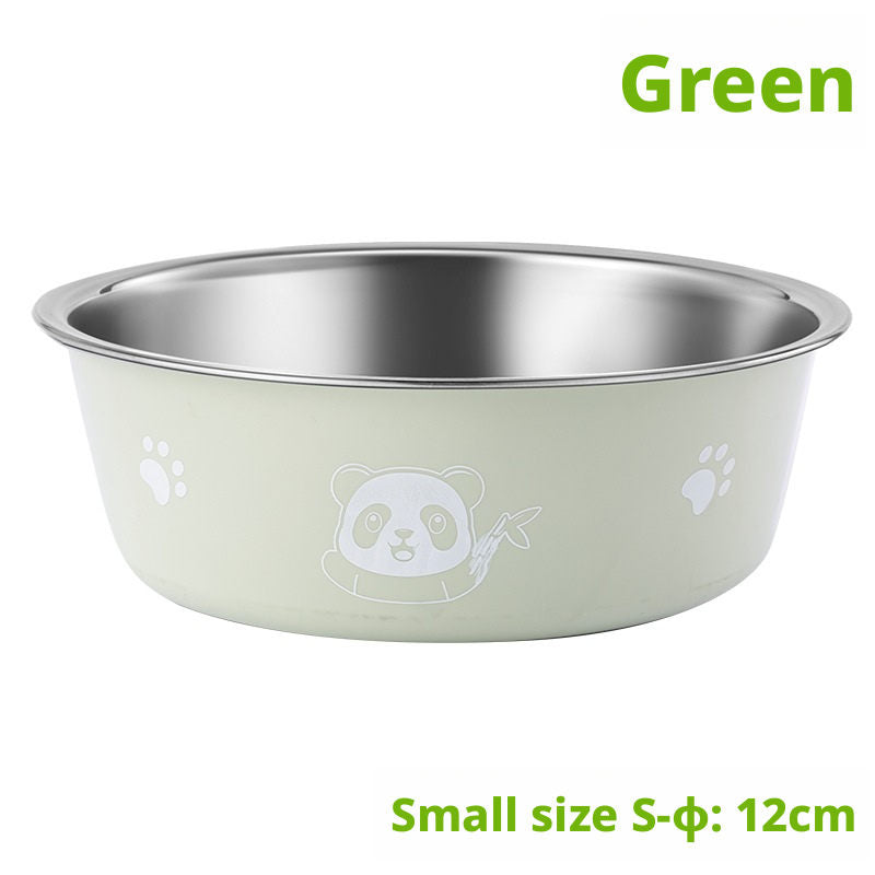 Stainless Steel Pet Bowl-Green-Small