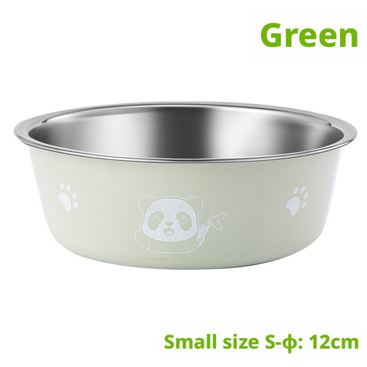 Stainless Steel Pet Bowl-Green-Small
