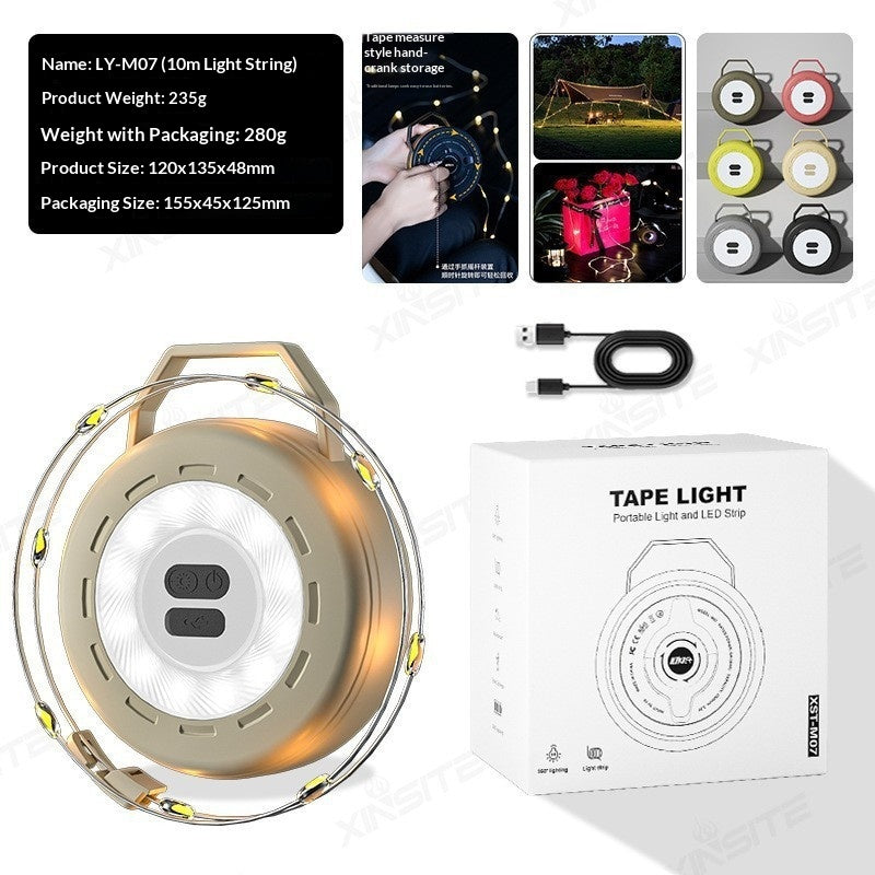 Outdoor Tape Measure Camping Extra-long Battery Life Ambient String Lights