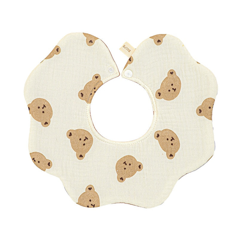 Cotton Highly Absorbent Leak-proof For Feeding Babies And Toddlers Petal-shaped Bib