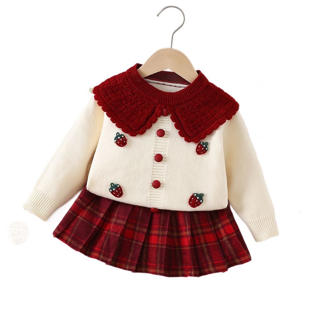 Korean-style Sweater And Skirt Set For Girls