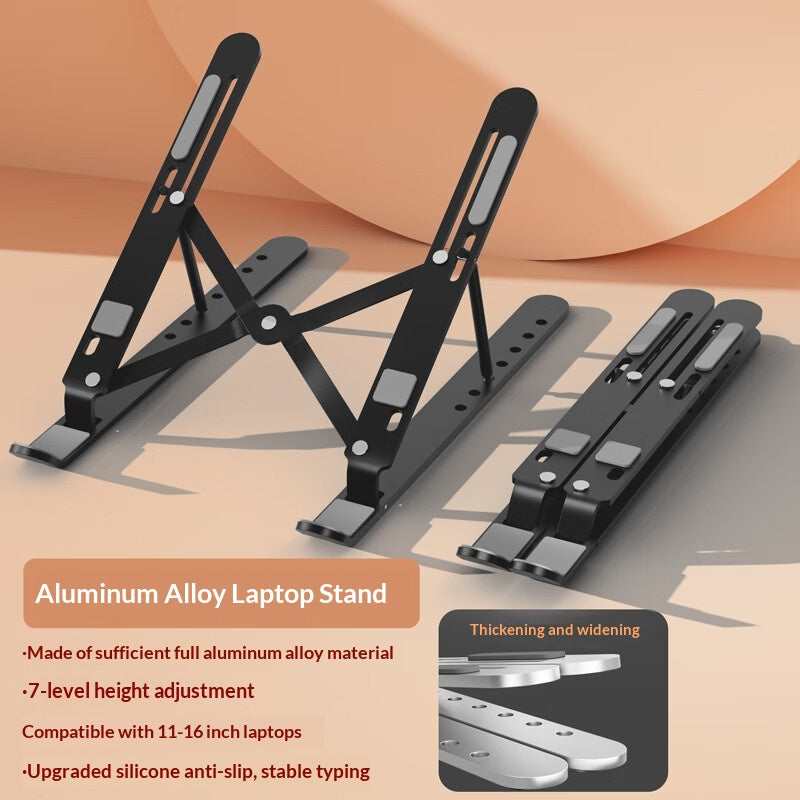 New Laptop Stand With Adjustable And Foldable Height, Aluminum Alloy Bracket With Cooling Fan