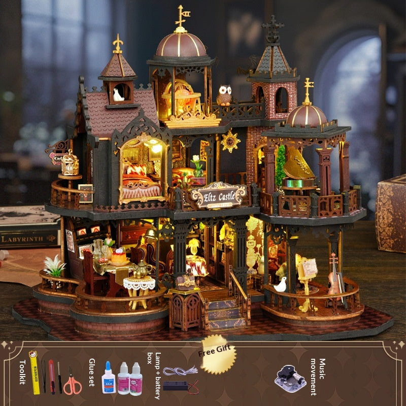 DIY Cottage Horror Mansion Handmade Assembly Model Miniature House Birthday Christmas Gift
