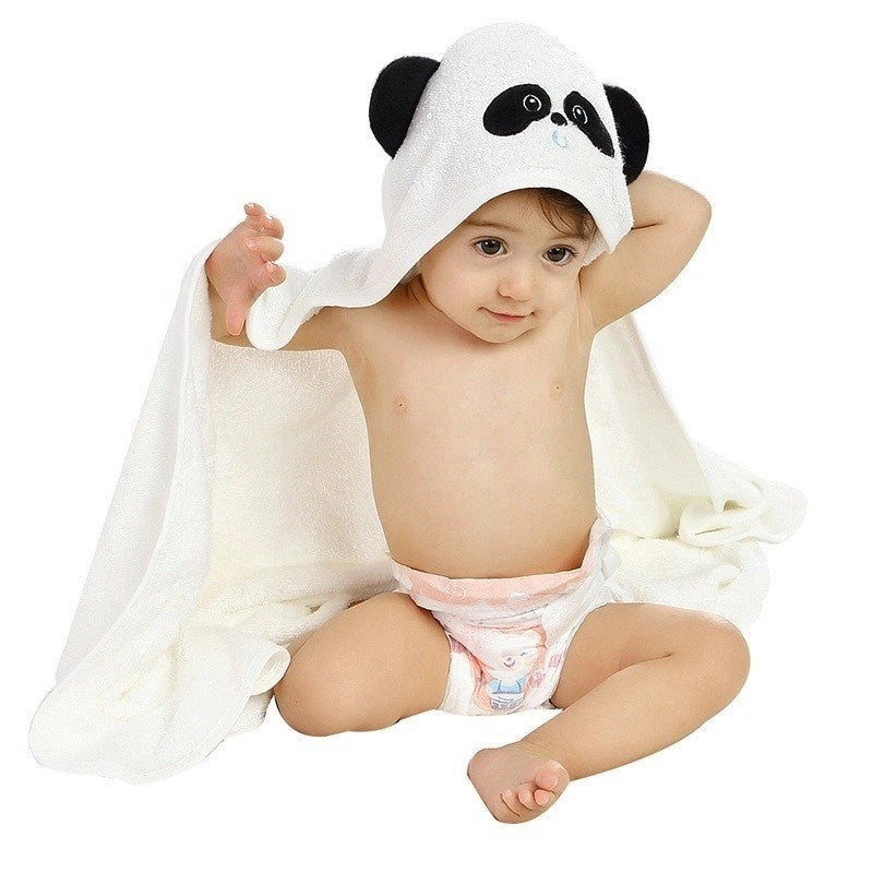 Class A Bamboo Fiber Swaddle With Hood Childrens Bath Towel Blanket And Cape All In One