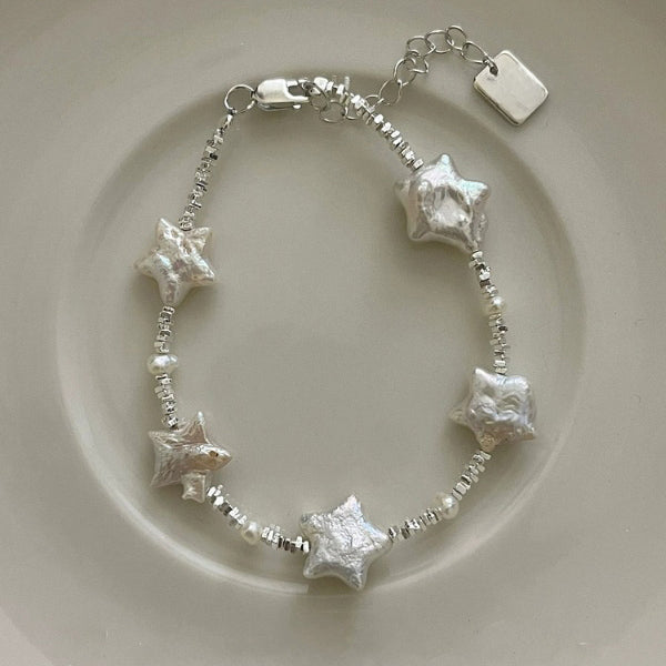 1pc 999 Sterling Silver Baroque Pearl Bracelet, Delicate Luxurious Style, Perfect For Daily Wear And Valentine's Gift