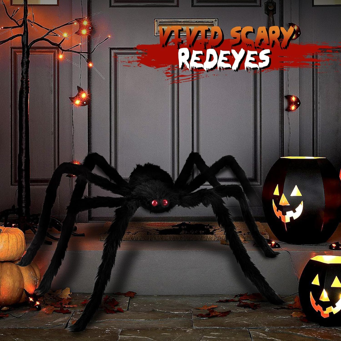 Giant Spider 6.6 Ft Halloween Decorations Fake Furry Spiders Large For Outdoor Indoor Yard Home Costumes Party House Decor 1 Pack